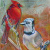 Red/Blue; 2007; Oil Pastel; 24" x 18"
