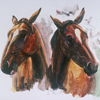 Horseheads; 2001; gouache; 22 x 30 inches