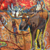 moosetroutbutterflies; 2012; encaustic, oil, image transfer; 36 x 48 1/4 inches