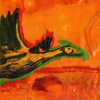 Orangeduck; 2009; encaustic; 7 ¼ x 11 inches